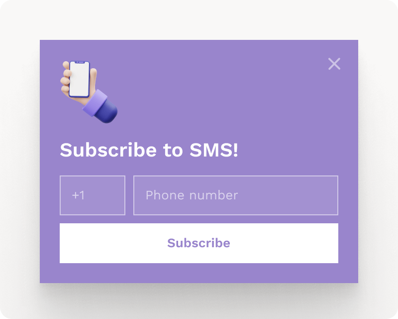 Easily turn visitors into email and SMS subscribers with the opt-in process and terms built into forms.