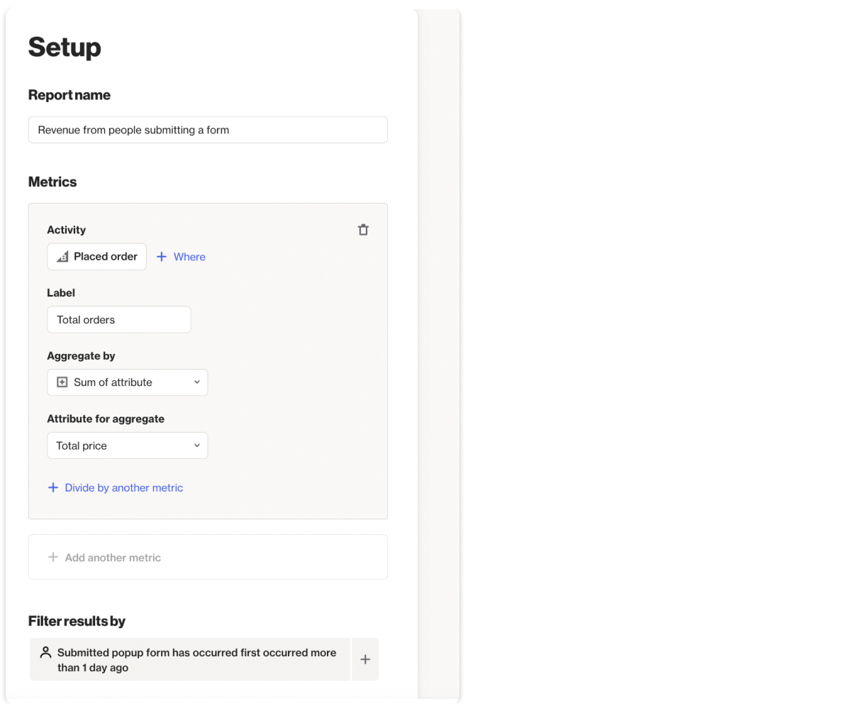Revenue from people submitting form